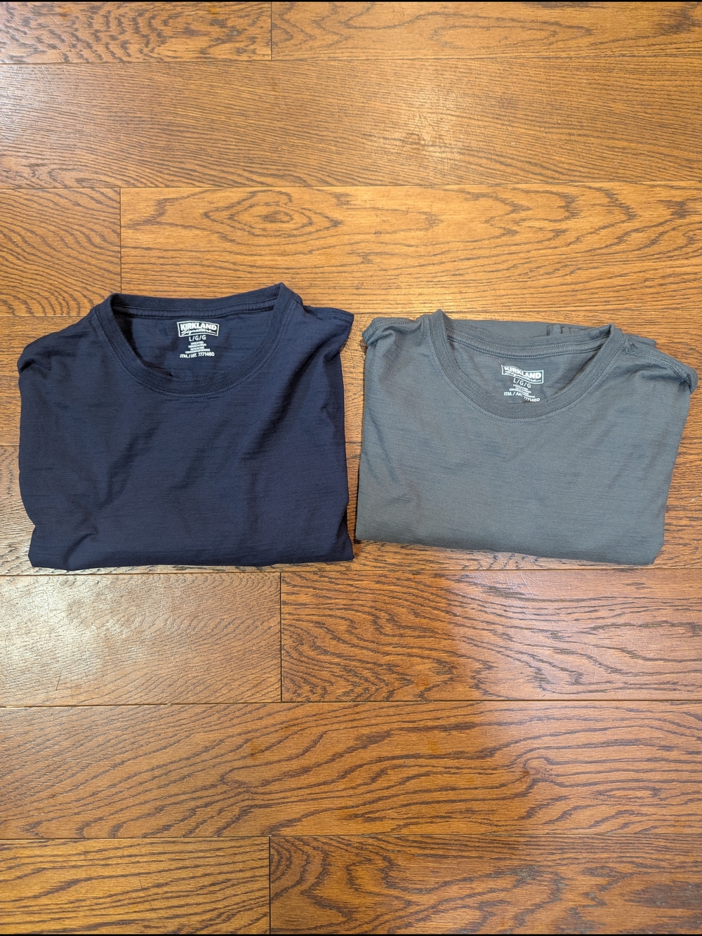 Bundle Two (2) Kirkland Signature Short Sleeve Tees - Navy & Gray